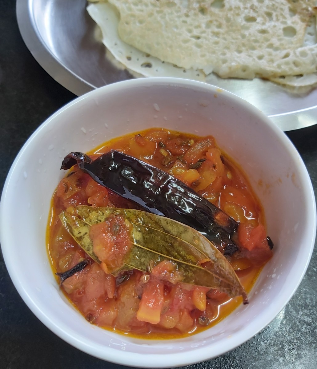 North Indian-style tomato chutney is a common accompaniment to many meals.
