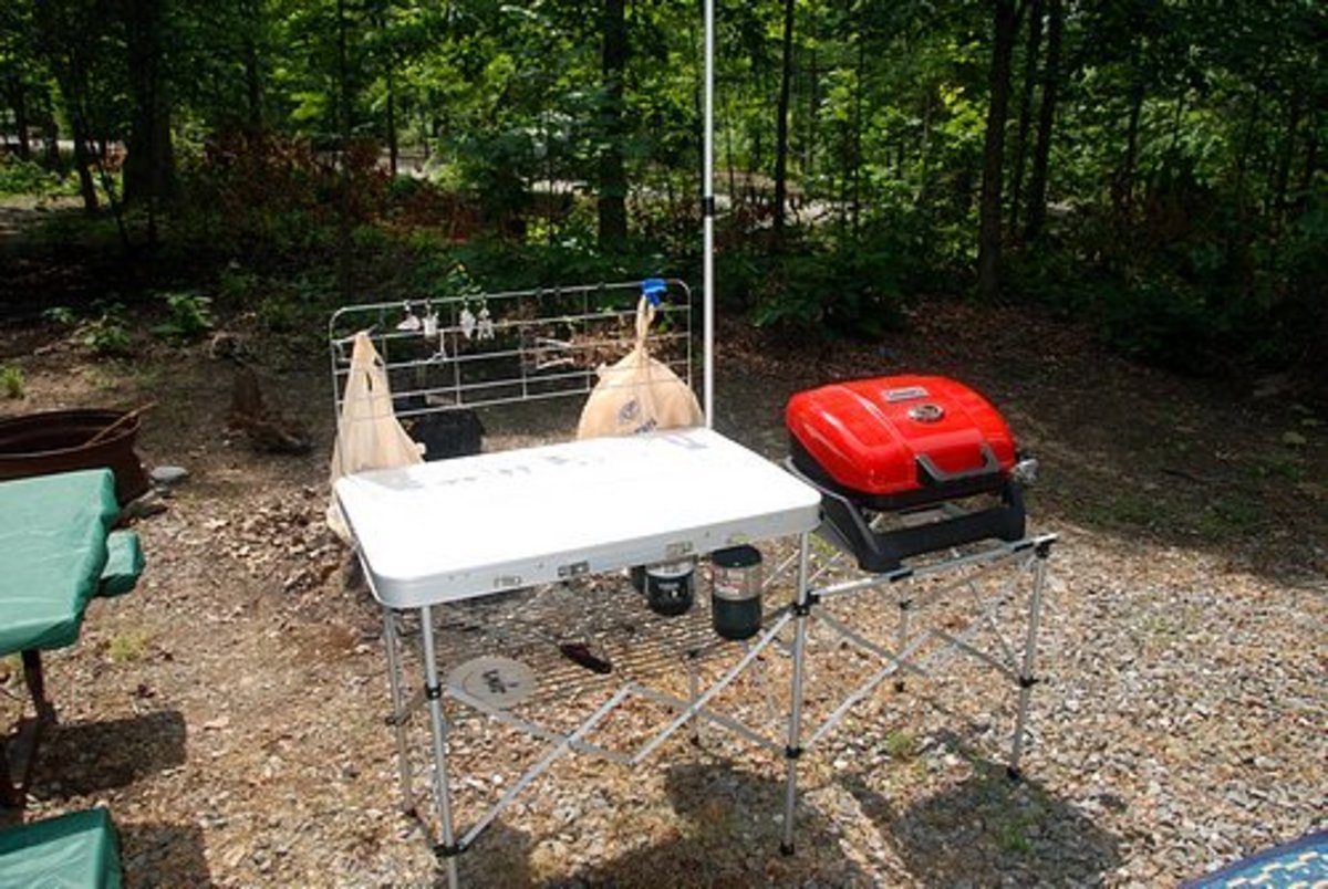 Having a fold-away cooking table can simplify your campsite.