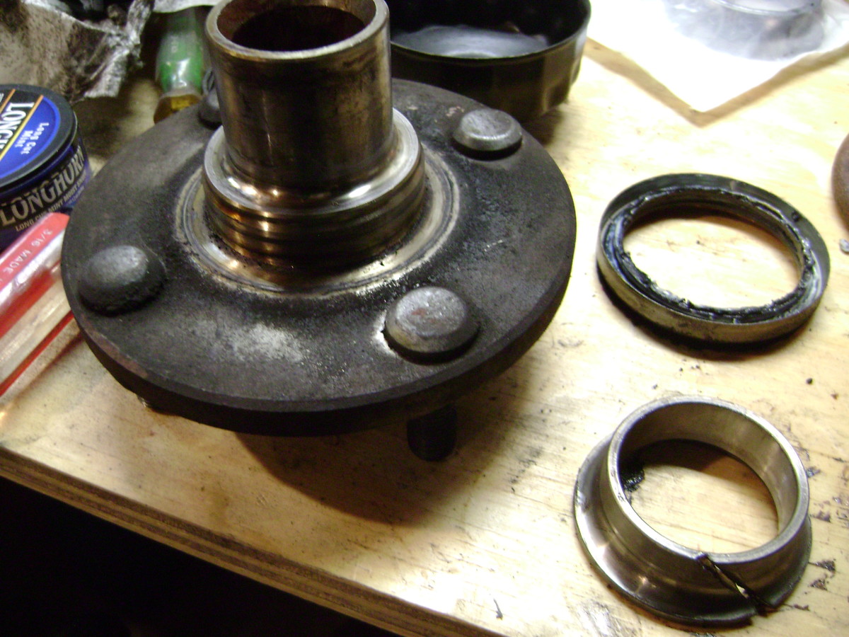 BB.  Wheel hub with wheel bearing seal and inner race removed
