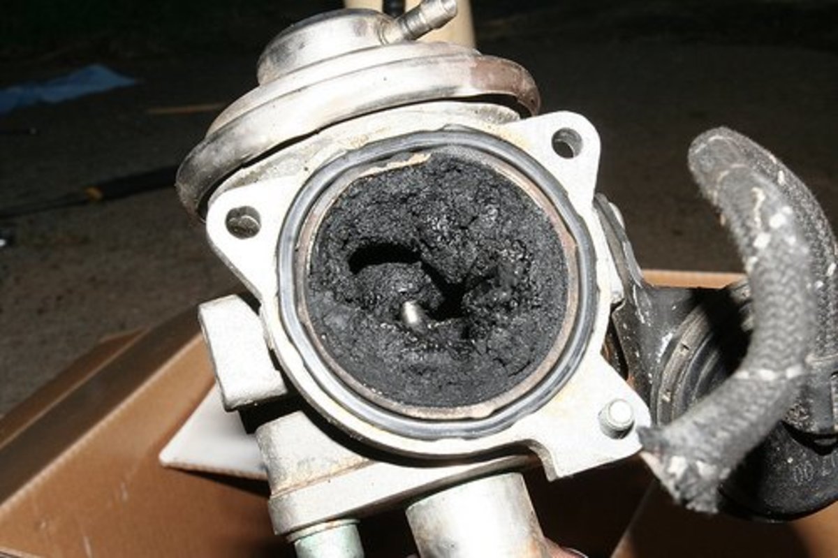 EGR valve with carbon buildup.