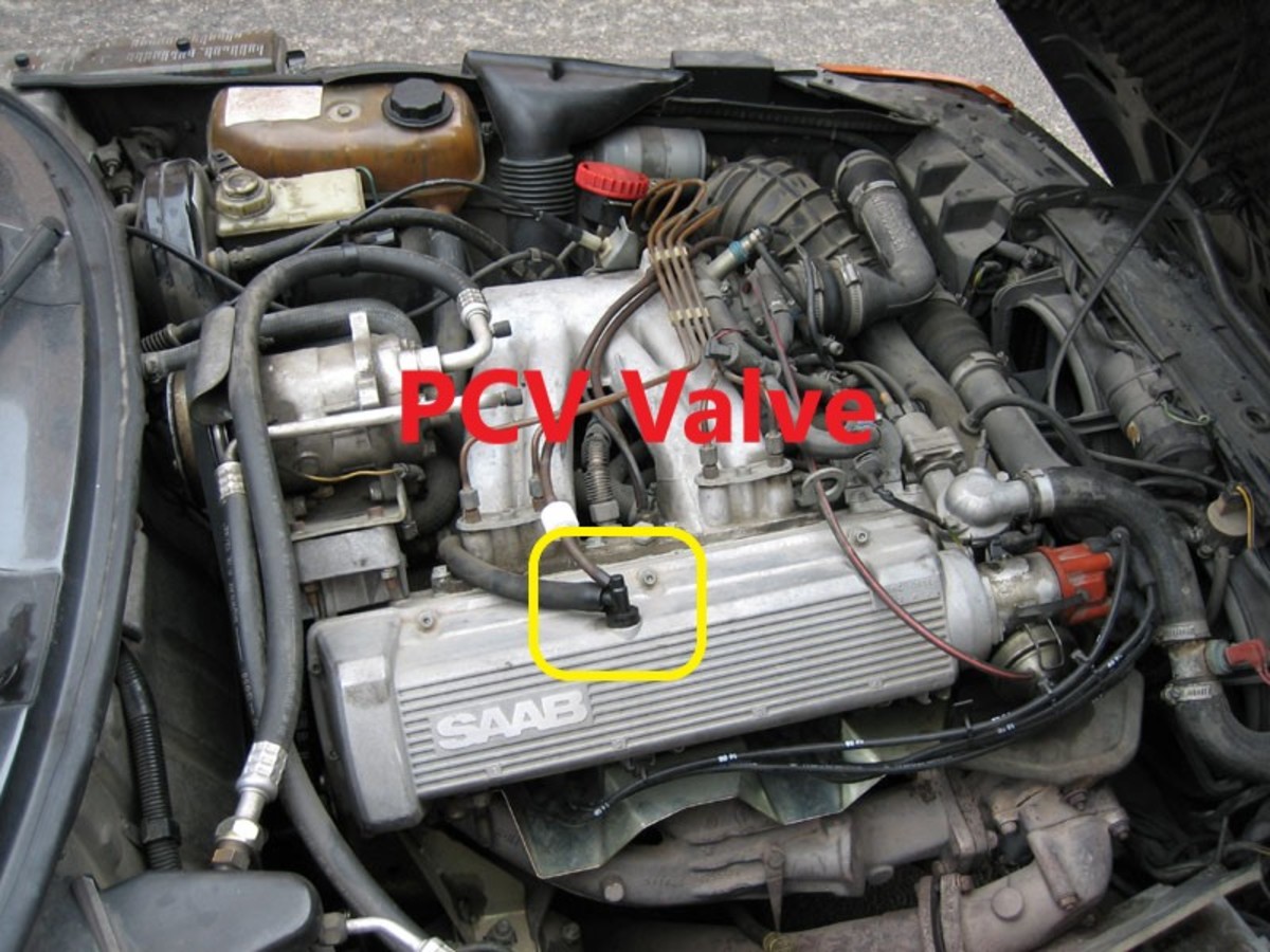 PCV valve on a SAAB B201T engine.