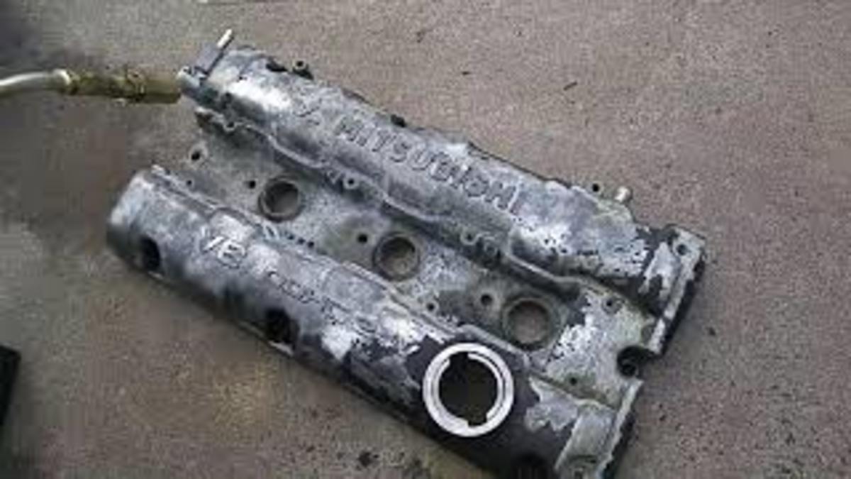 3000 GT valve cover removed for clean-up