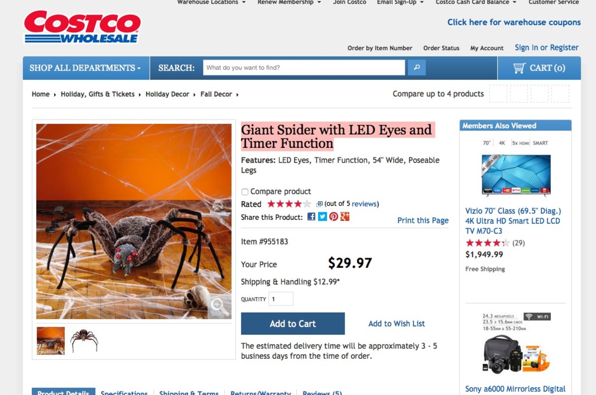 An example of buying and reselling. This spider originally cost $43.99. It's now marked down online at $29.97 + $12.99 S&H.