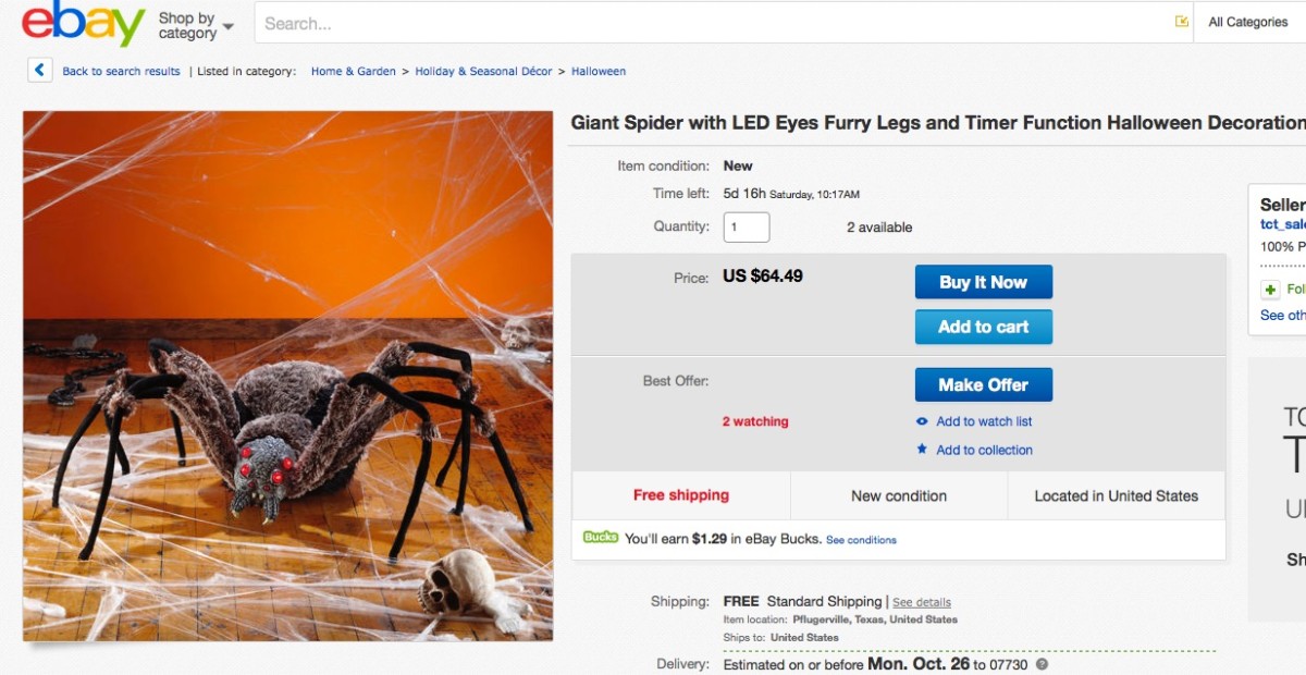 在eBay上，这位卖家在市场上在Costco购买了它，并以64.49美元的免费送货销售。如果它销售，这是21.53美元的利润。