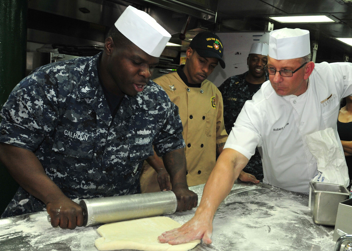 Chef Irvine helps the US Navy