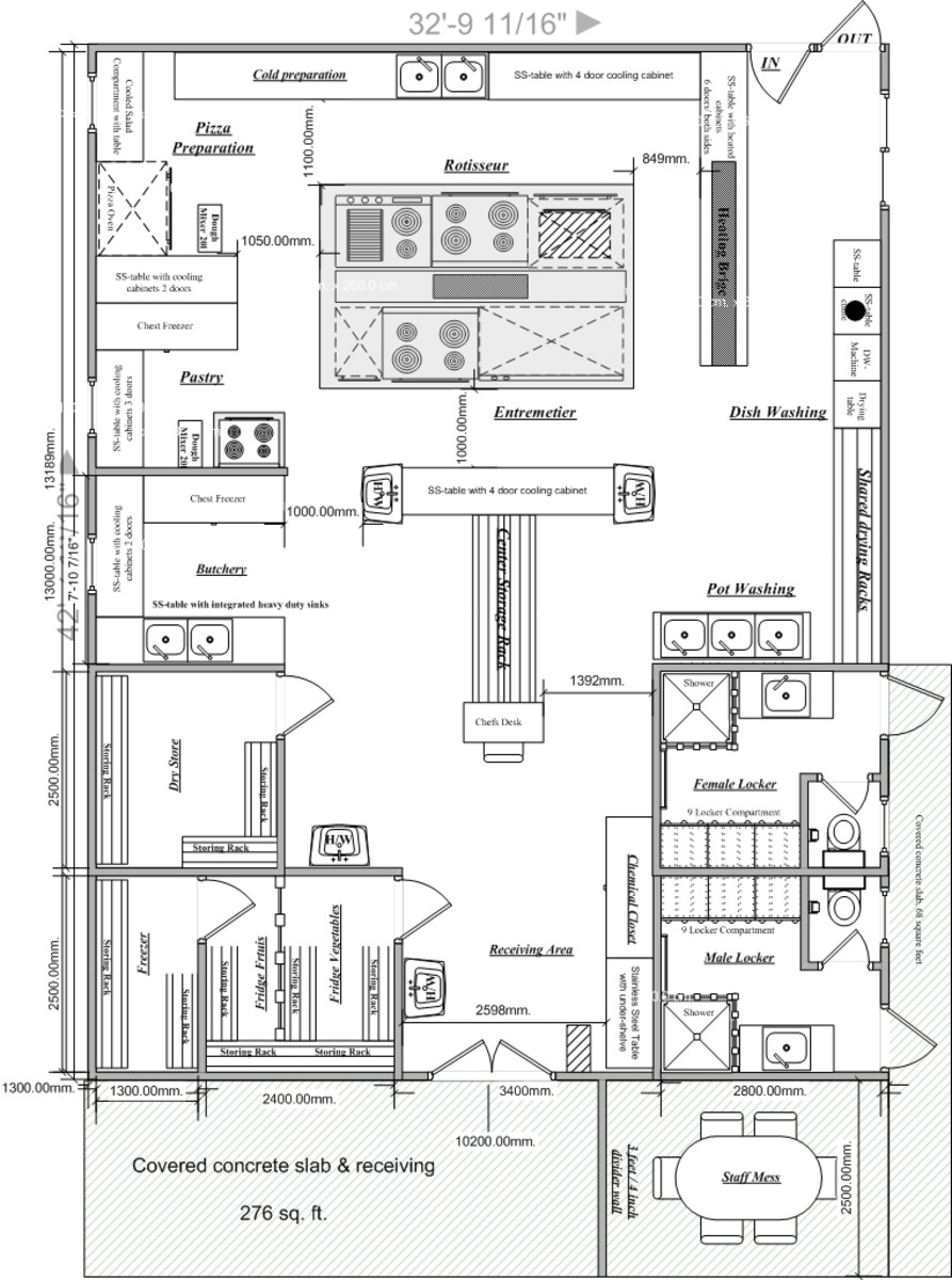 Commercial Kitchen Layout Drawings With Dimensions Afreakatheart Hot 