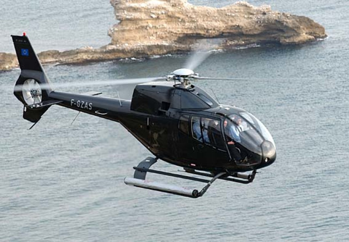 By far the most expensive helicopter on this list, the lightweight EC120 Colibri Hummingbird has a 5-passenger capacity and comes equipped with a variety of high-end safety features. 