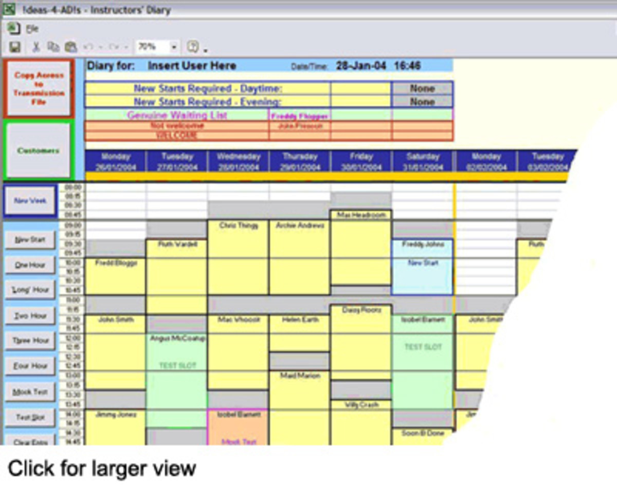 An example of diary software