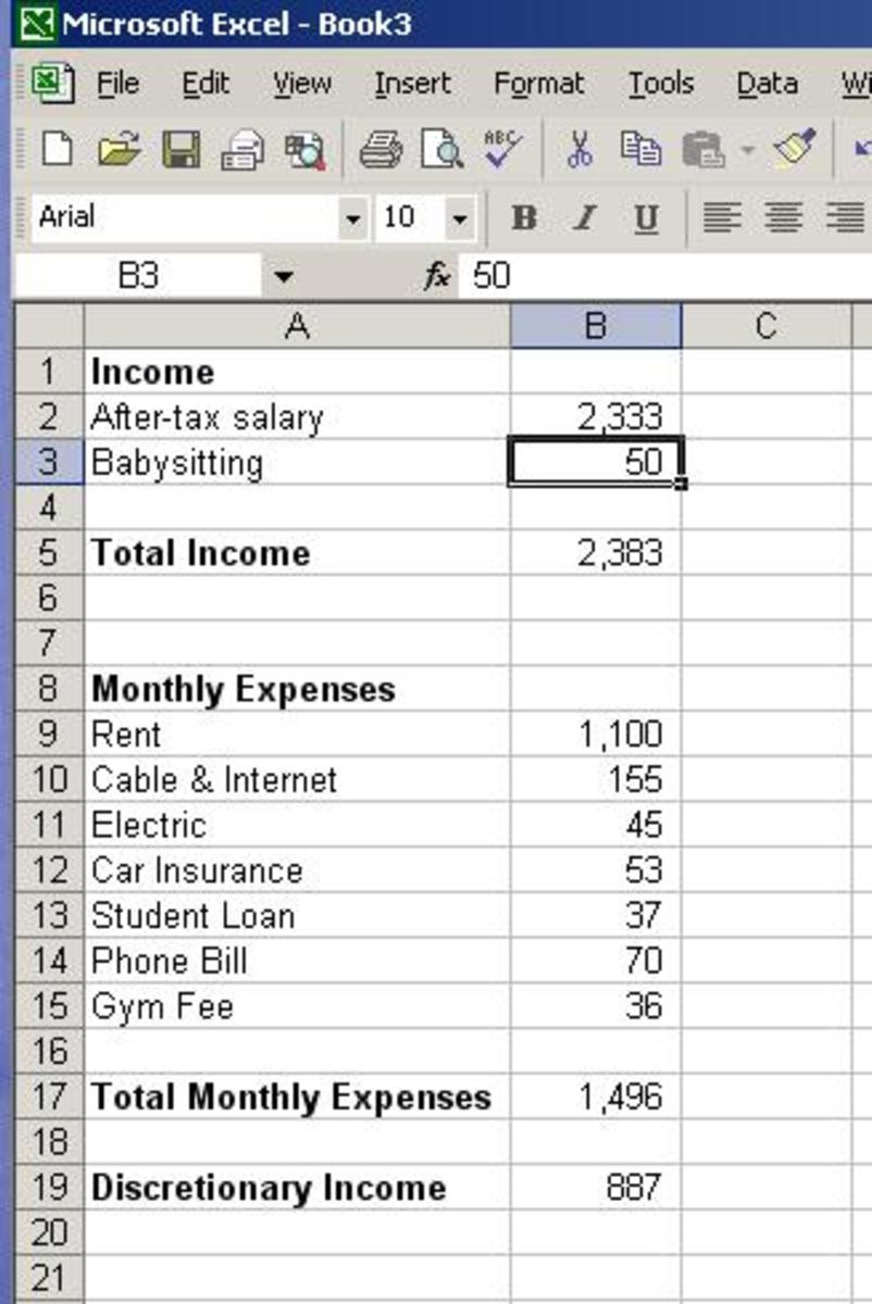 how to make a simple budget spreadsheet