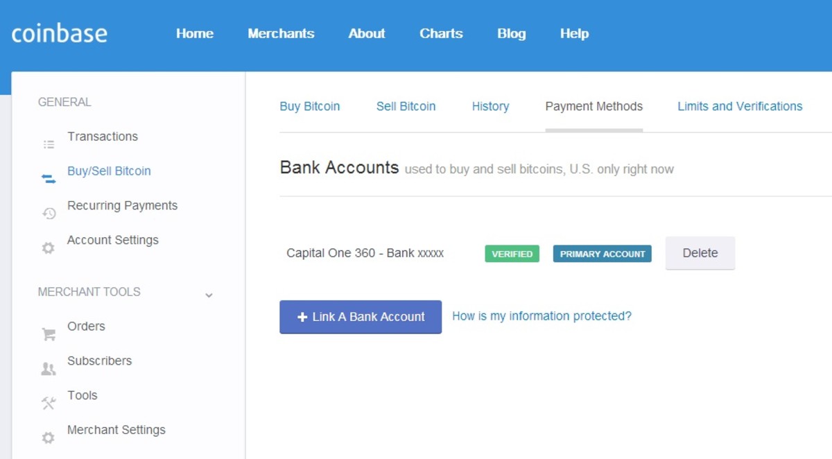 buying bitcoin on coinbase with bank account