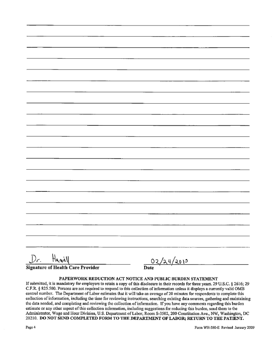 Intermittent FMLA leave paperwork, page 4