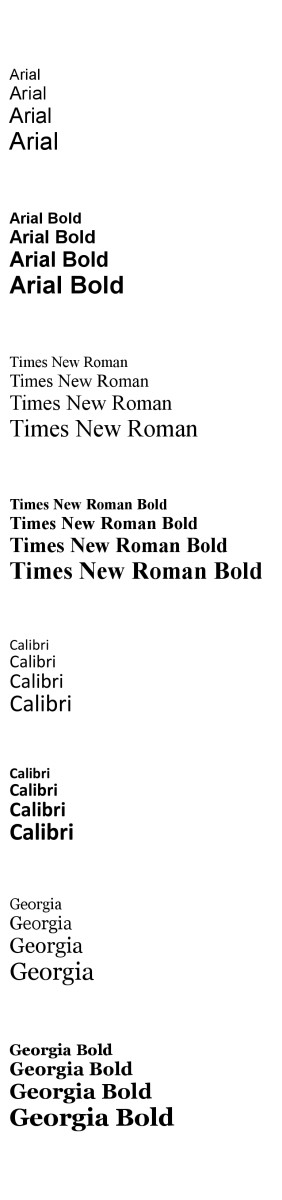 Examples of the fonts mentioned above.  