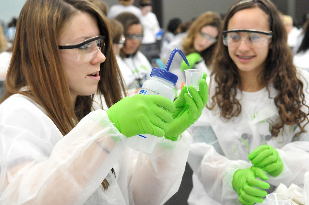 Women are CONSIDERABLY underrepresented in STEM careers.  Organizations thus try to actively encourage middle school and high school girls to consider careers in engineering.