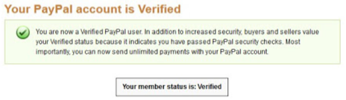 Verifying your PayPal account.