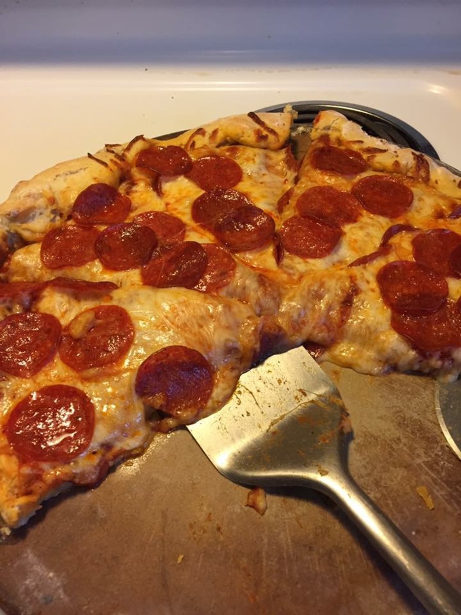 Homemade pizza I learned to make when we didn't have money. 