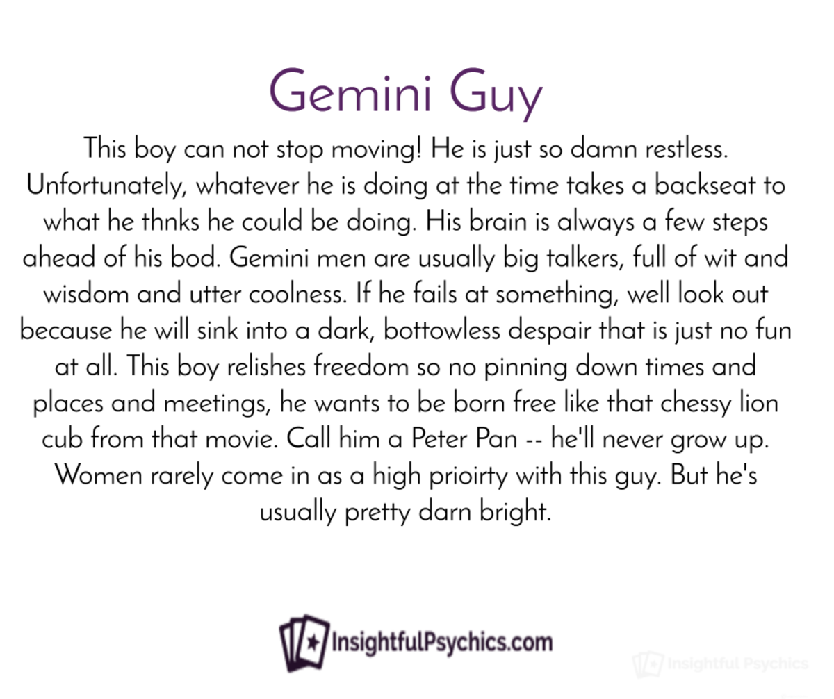 With love you a gemini is in man when Signs A