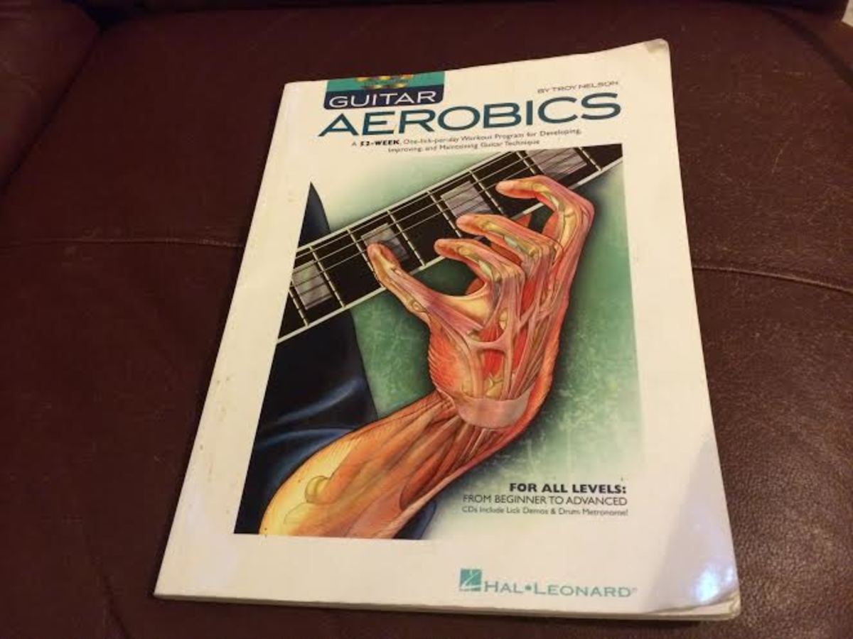 My well used copy of Guitar Aerobics by Troy Nelson