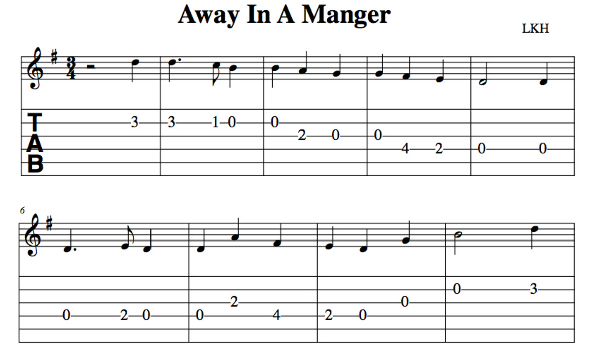 Easy Guitar Christmas Songs Away In A Manger Chords Melody Guitar Duet Standard Notation Tab Lyrics Spinditty Music
