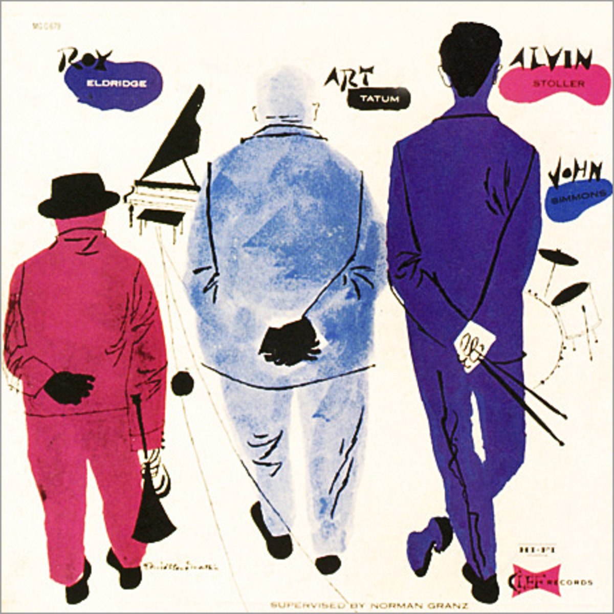 Roy Eldridge, Art Tatum, Clef  Records 679   12" LP Vinyl Record (1956). Album cover art by David Stone Martin.