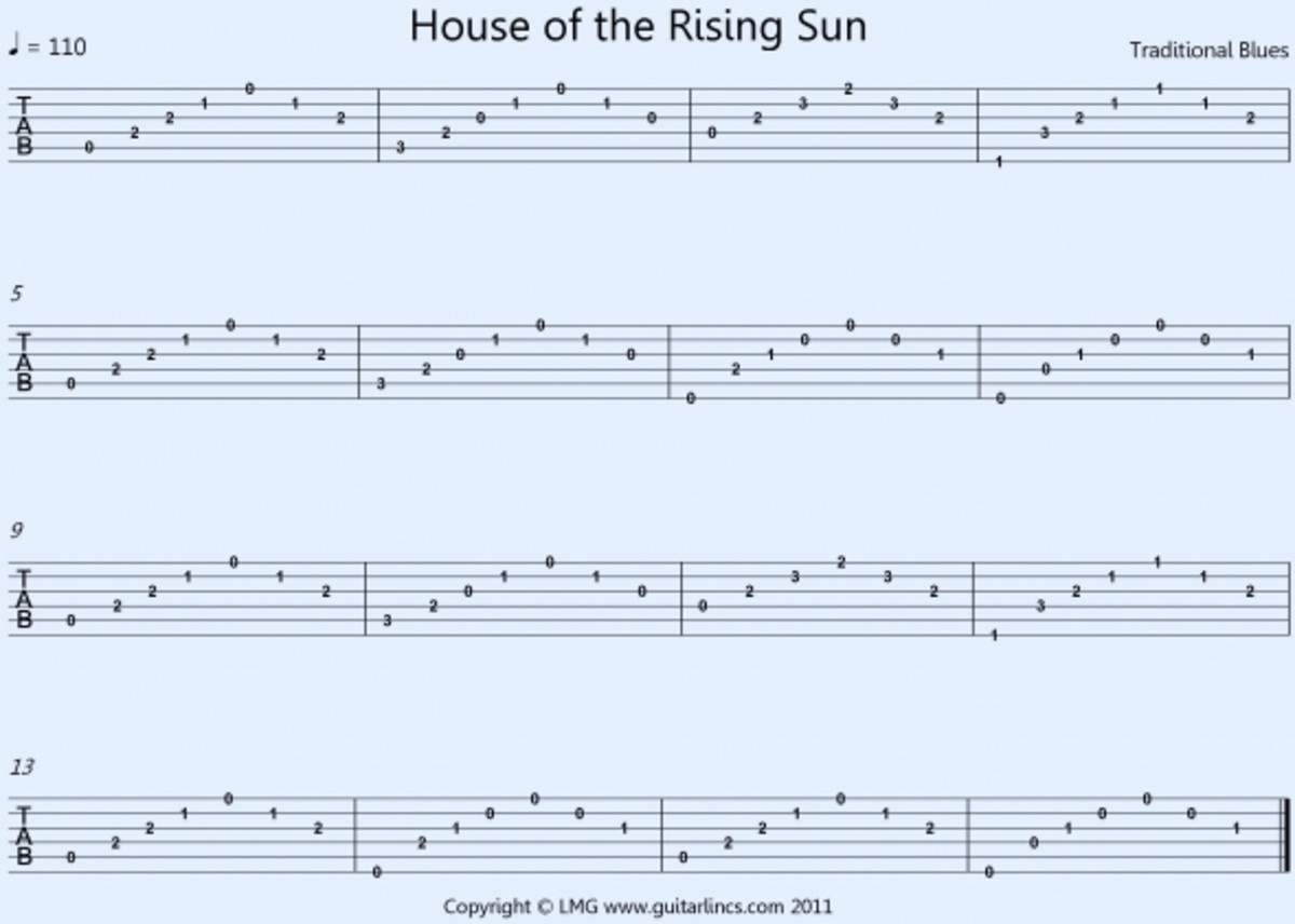 "House of the Rising Sun" Tab