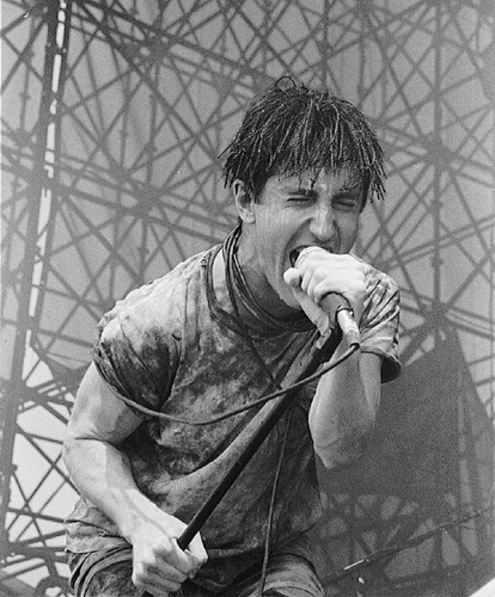 Nine Inch Nails performing at the very first Lollapalooza Festival which took place in 1991. 