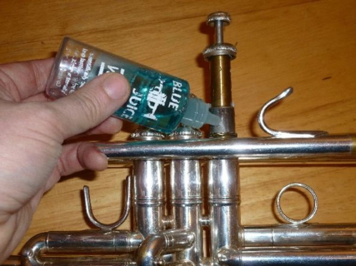 Where to put the valve oil on a trumpet.
