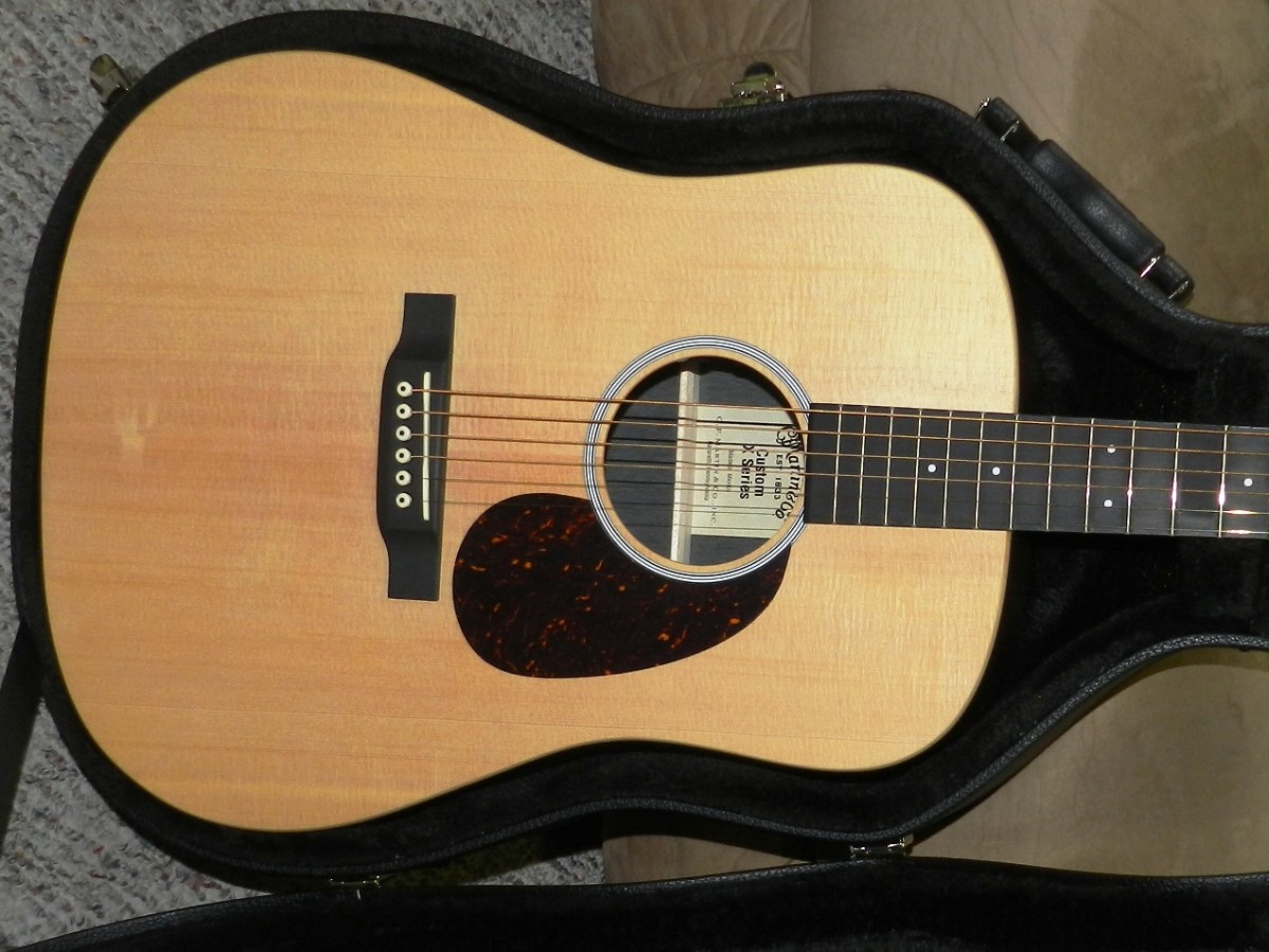 A hard case protects your acoustic guitar from damage.