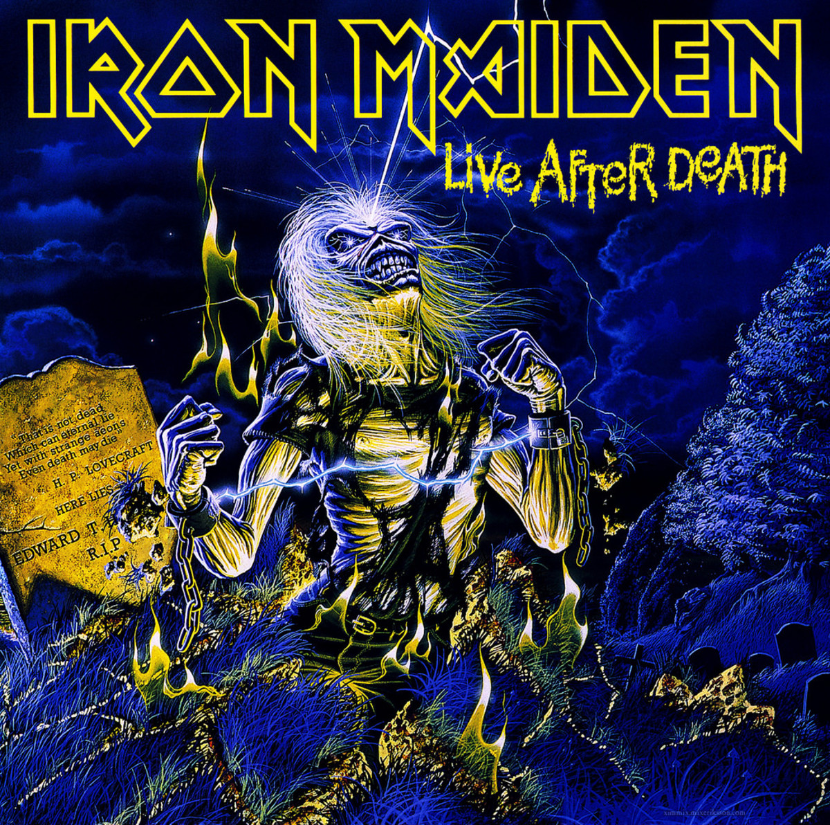 Iron Maiden "Live After Death" EMI Records  1C 2LP 162 12" 2 LP Set Vinyl Record Holland Pressing (1985) Album Cover Art by Derek Riggs