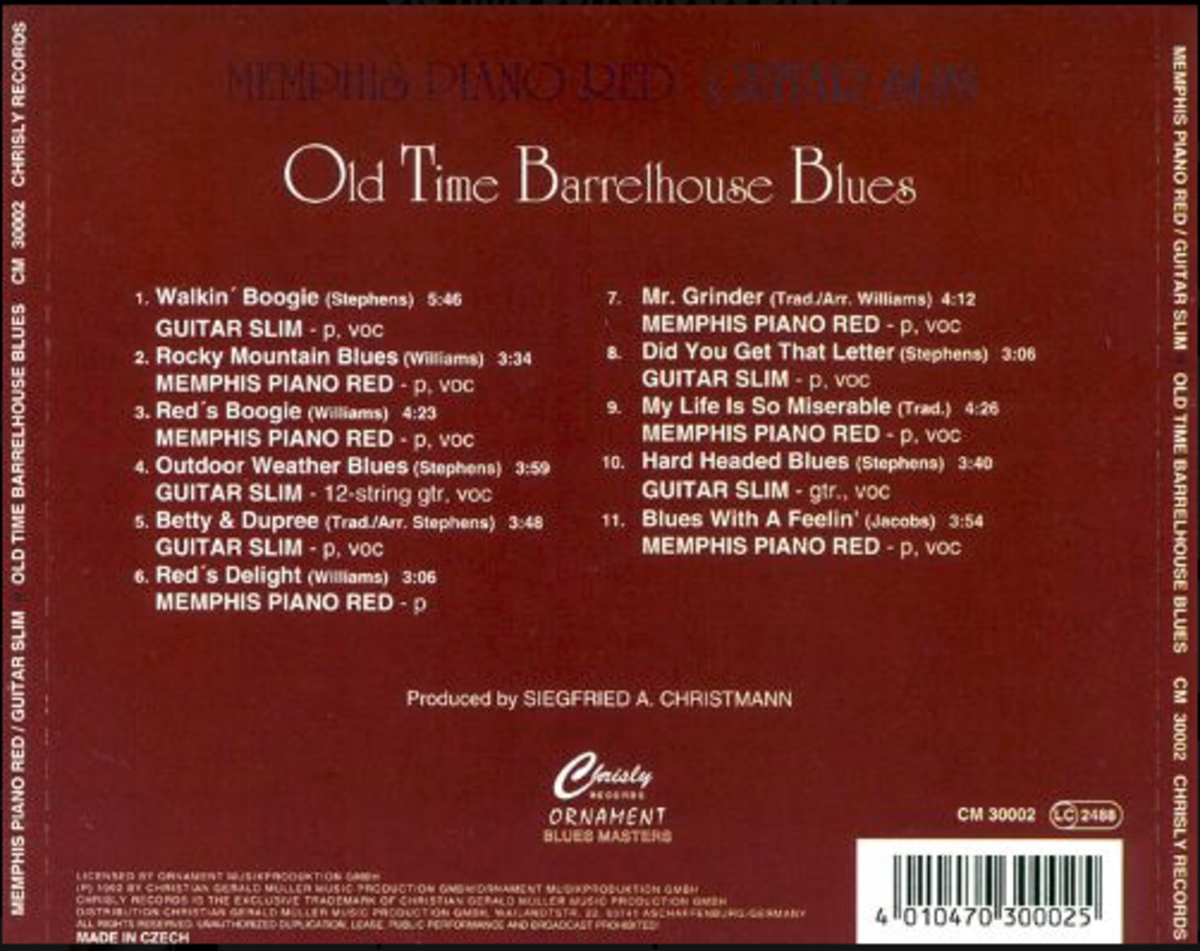 Memphis Piano Red was featured on the "Old Time Barrelhouse Blues" album with Guitar Slim.