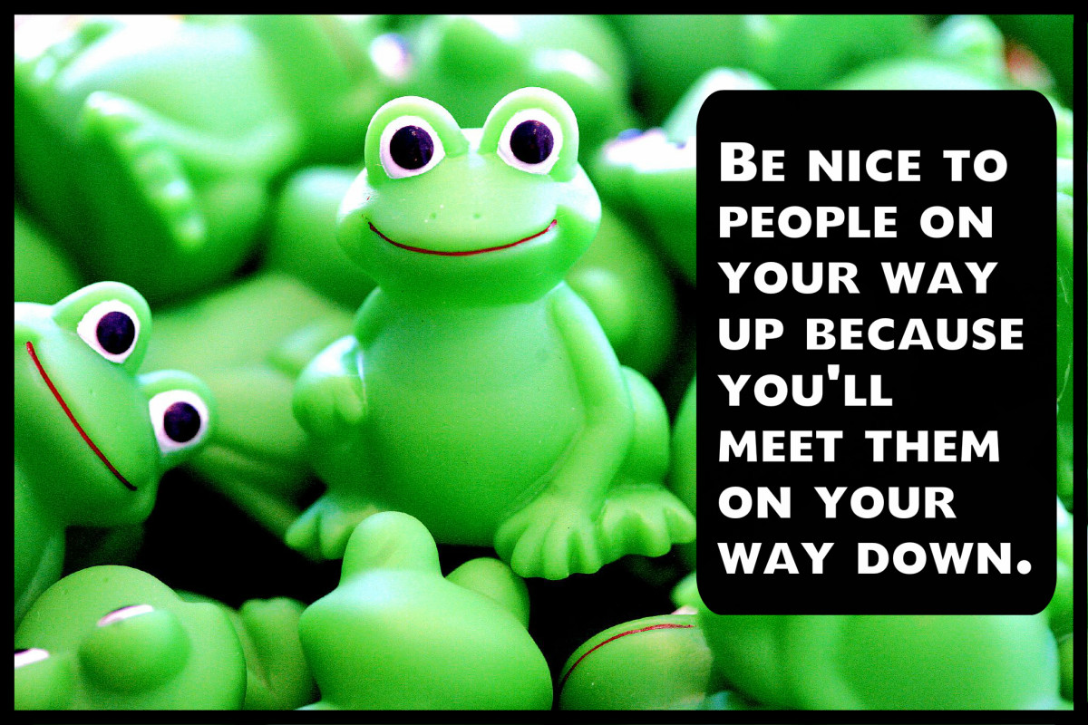 "Be nice to people on your way up because you'll meet them on your way down." Wilson Mizner, American playwright