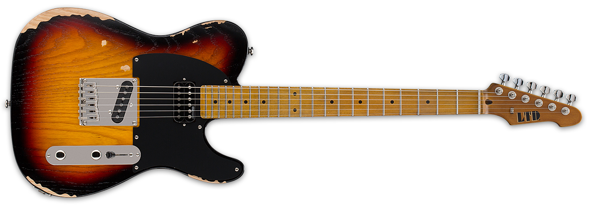 ESP LTD TE Series TE-254 Electric Guitar, Distressed 3 Tone Burst