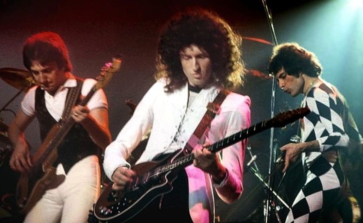 Brian doing that crazy little thing called rocking out with Queen.