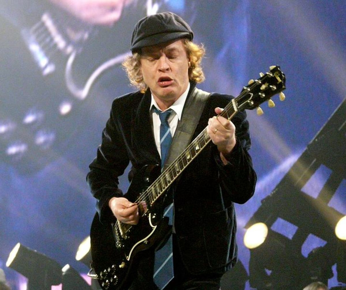 Musicians like AC/DC's Angus Young have helped popularize the electric guitar.