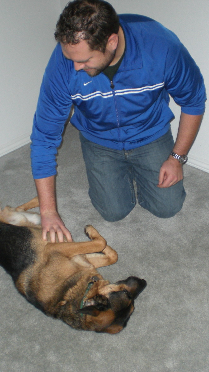 My two loves, my husband and my German shepherd.