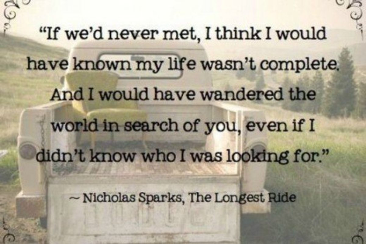 Nicholas Sparks understands soul mates.