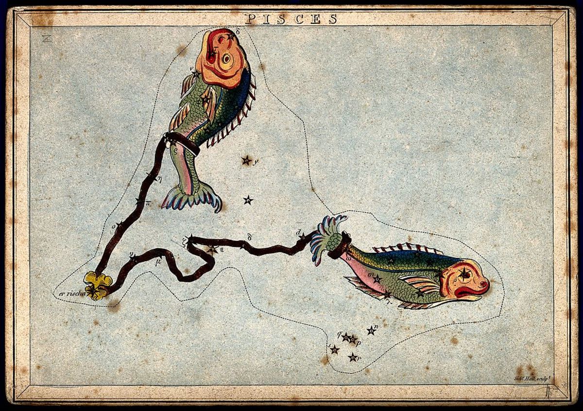 The constellation for Pisces resembles two fish.