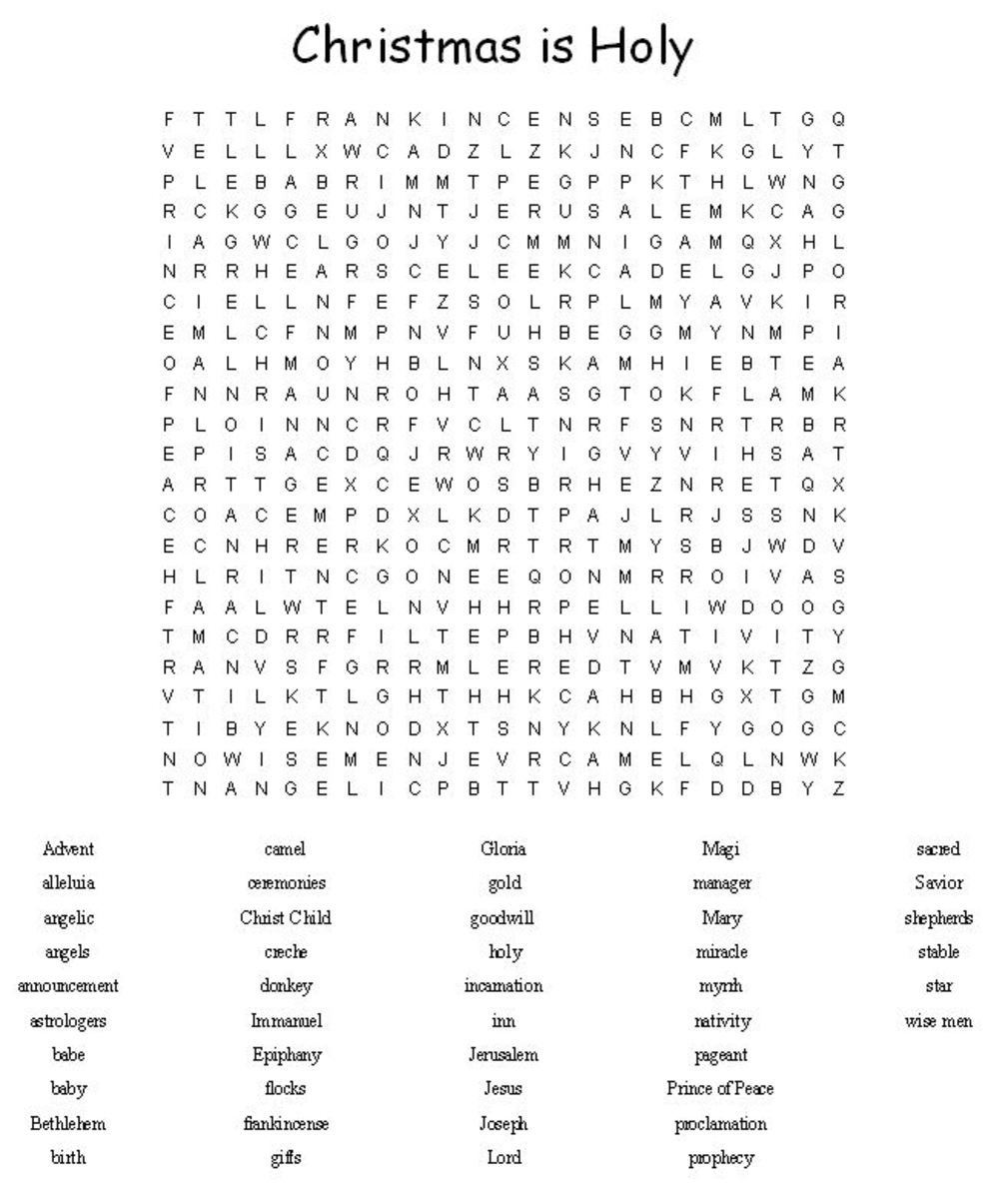 Christmas Word Puzzle Word Search Printables Holidappy