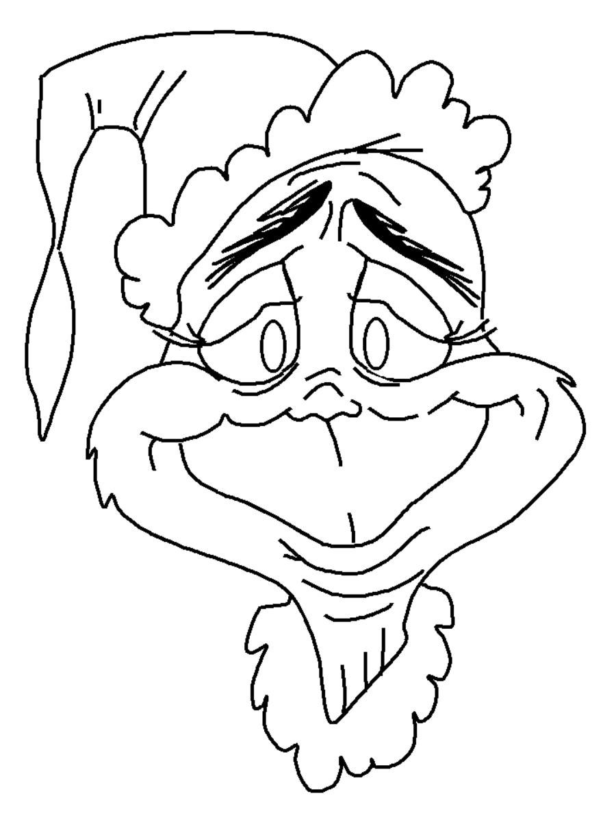 Happy Christmas Grinch coloring page (just his face)