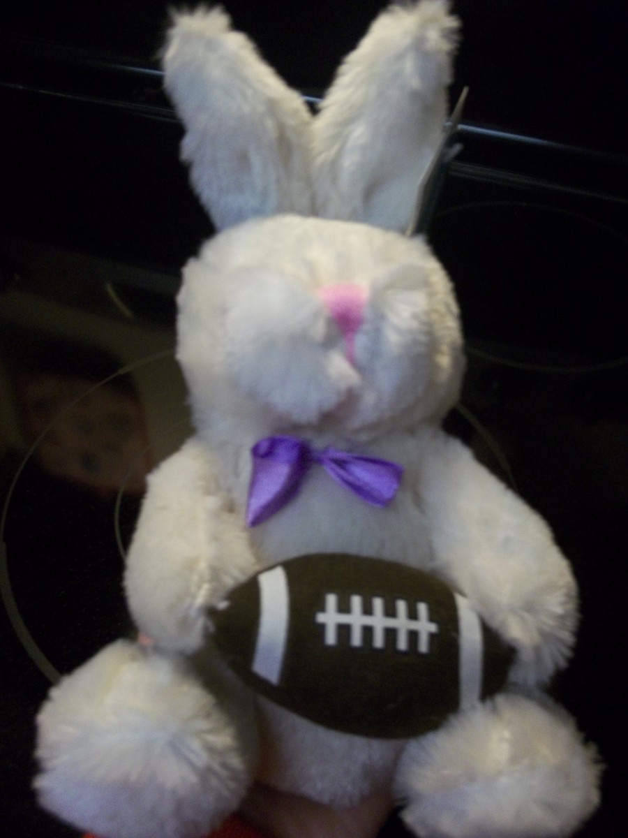Get the men in your life a bunny carrying a football!
