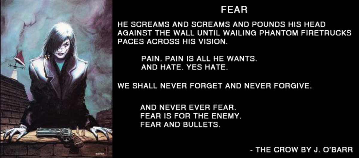 A quote about fear from The Crow.