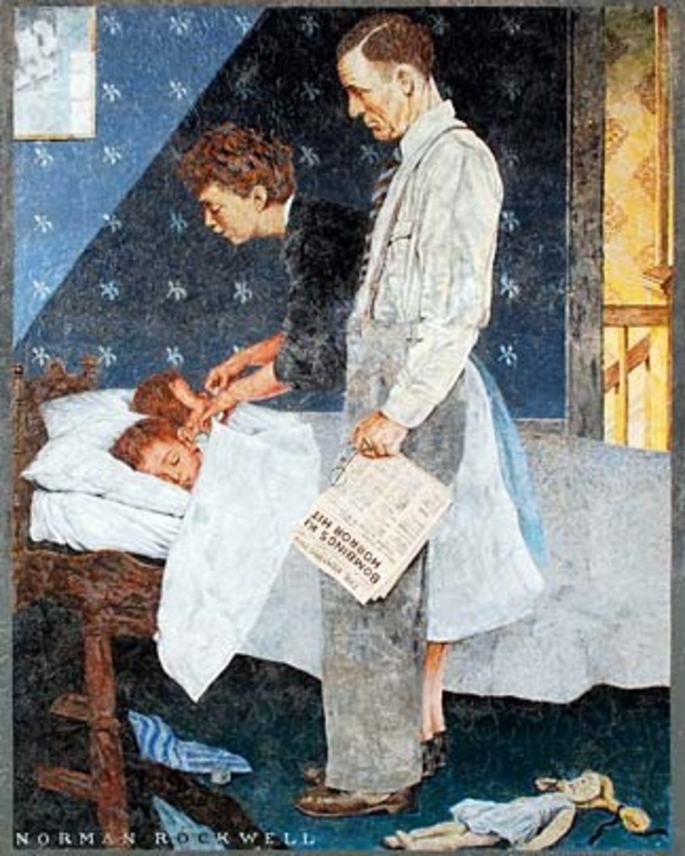 Mural replica of a Norman Rockwell painting