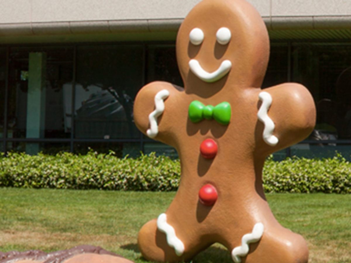 The Android gingerbread man on Google's campus