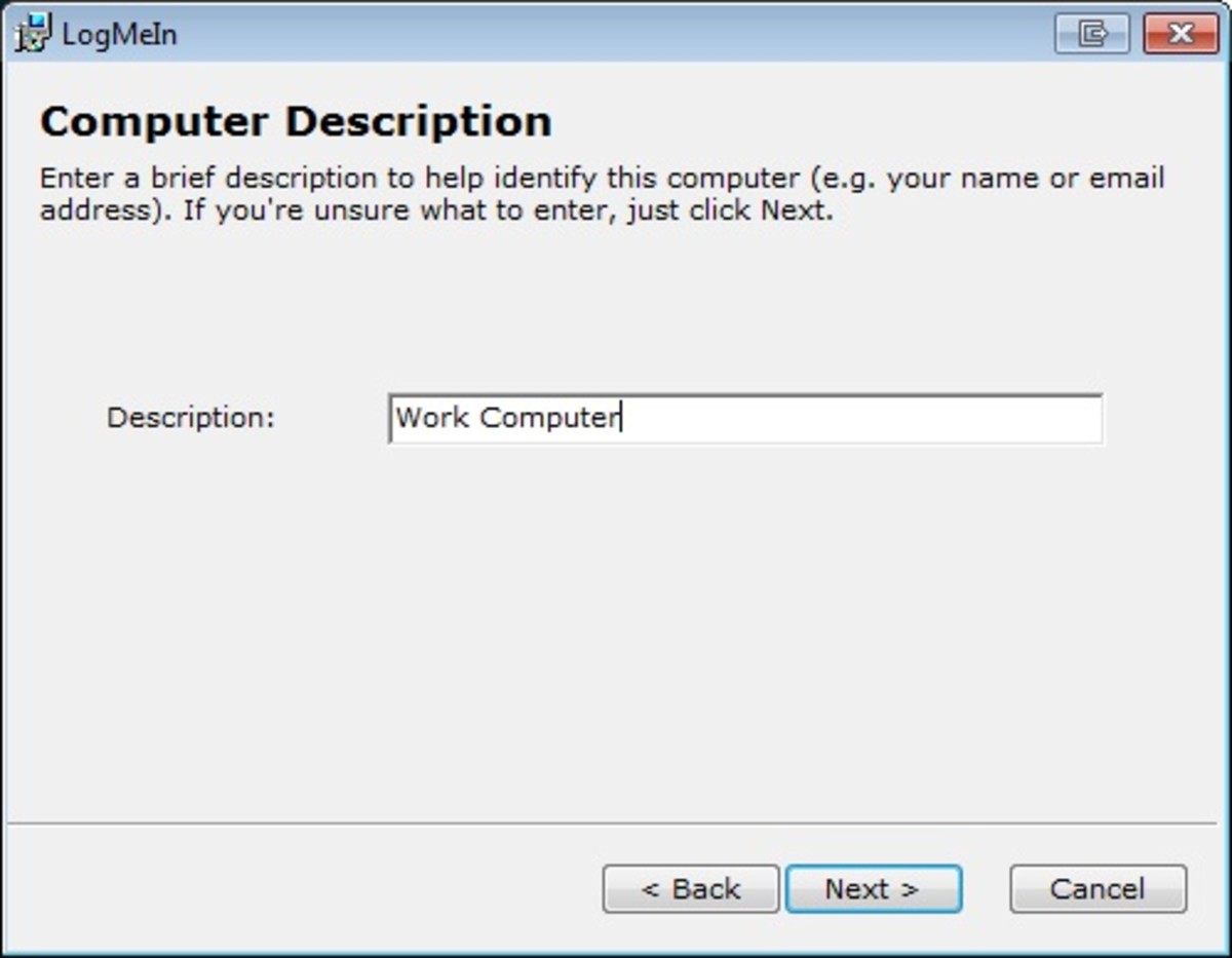 Set a description for your computer