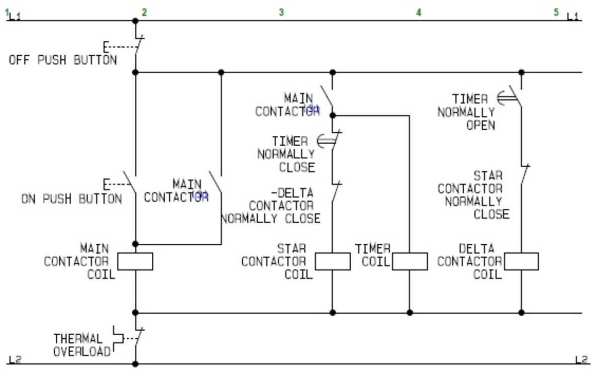 Star Delta Control Circuit Diagram With Timer