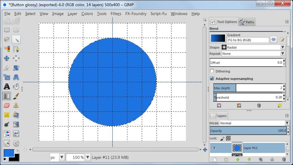 Fig. 3  Creating glossy web button in GIMP 2.8 