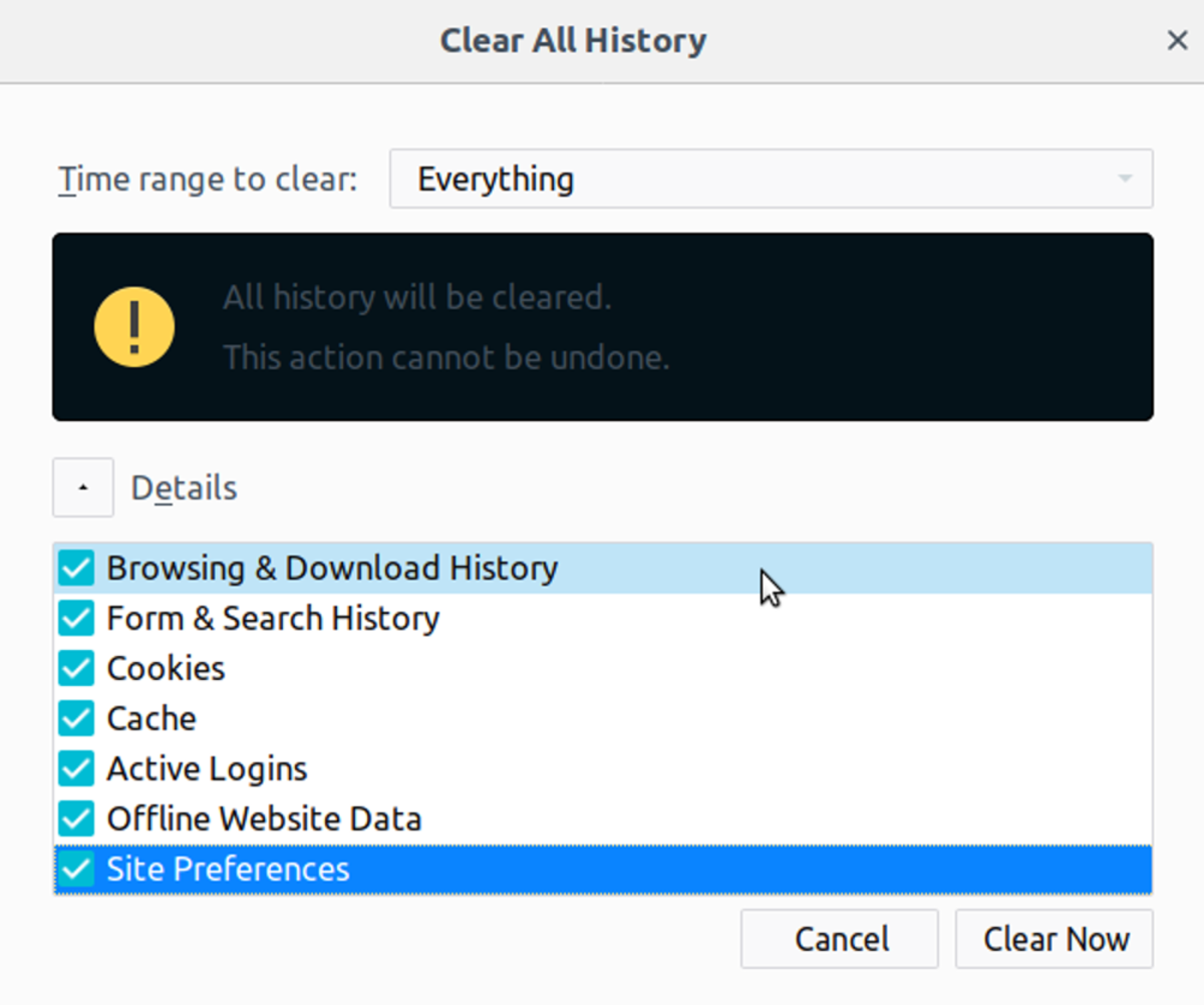 How to delete browser history on Firefox.