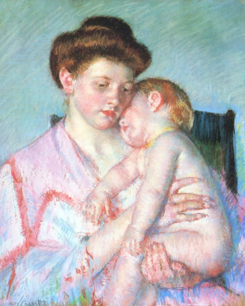 Sleeping Baby, by Mary Cassatt. Painted in 1910.