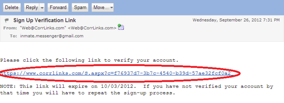 Step 7: Sign up verification link
