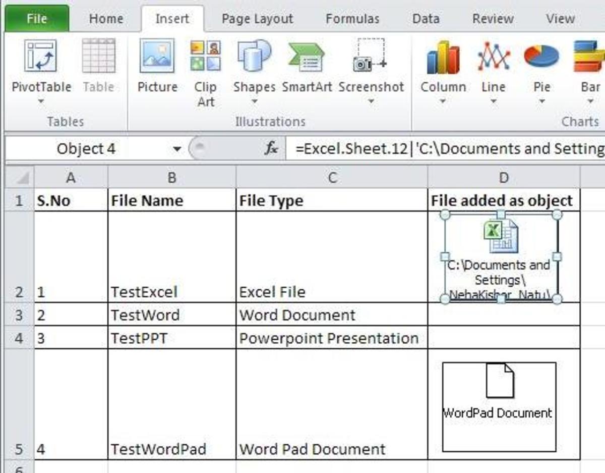 How to Embed a File as an Object in an Excel Worksheet - HubPages