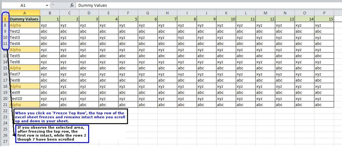 How to Freeze Columns or Rows in an Excel Sheet HubPages